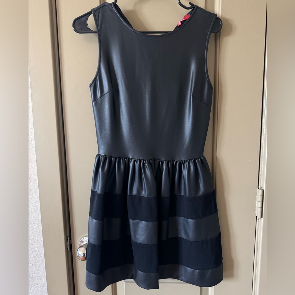 Stylish Black faux leather Dress